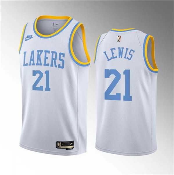 Men%27s Los Angeles Lakers #21 Maxwell Lewis White 2023 Draft Association Edition Stitched Basketball Jersey Dzhi